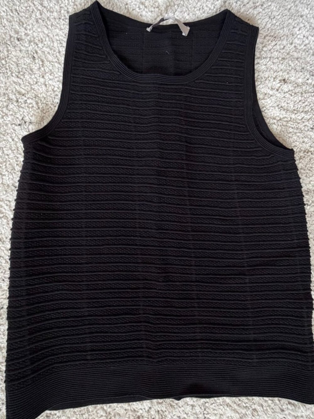 Loft Black Ribbed/Textured Sweater Tank